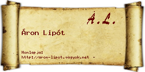 Áron Lipót névjegykártya